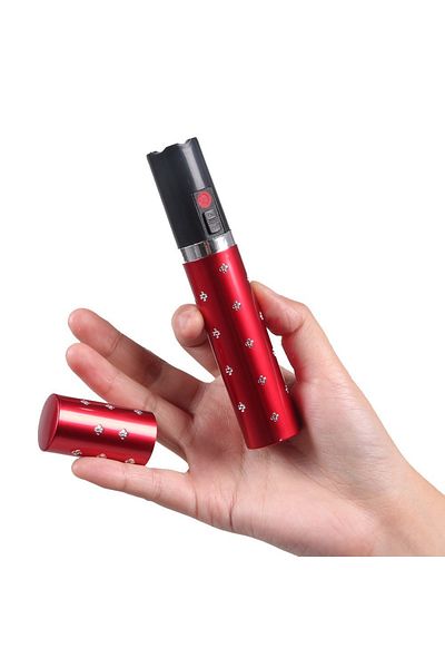 Depox Mini Lipstick-shaped Shocker With Flashlight, Red