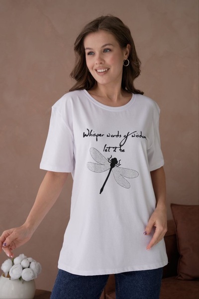 Oasis Футболка великого розміру/оверсайз з принтом юсуфчук і деталями з каменю