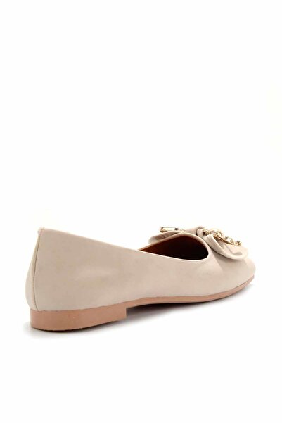Bambi Bej Nubuk Kadın Loafer Ayakkabı K01641121401