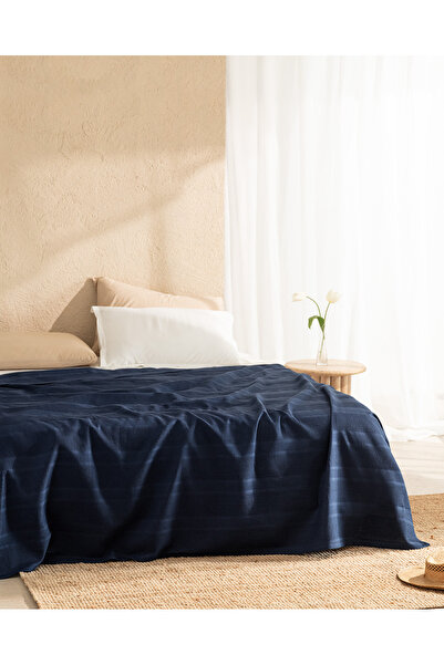 Madame Coco Mathilda Single 100% Bumbac Karde Plain Pique - Bleumarin