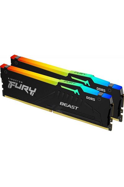 Kingston Memorii Kingston FURY Beast RGB, 32GB (2x16GB), DDR5, 5200MHz, CL40