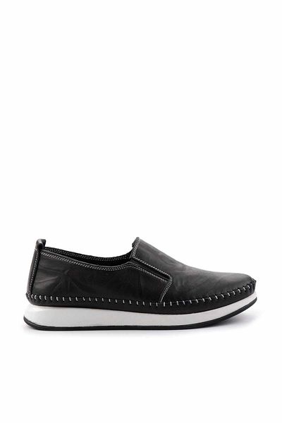 Bambi Schwarze Damen-Freizeitschuhe aus echtem Leder K 01908222203