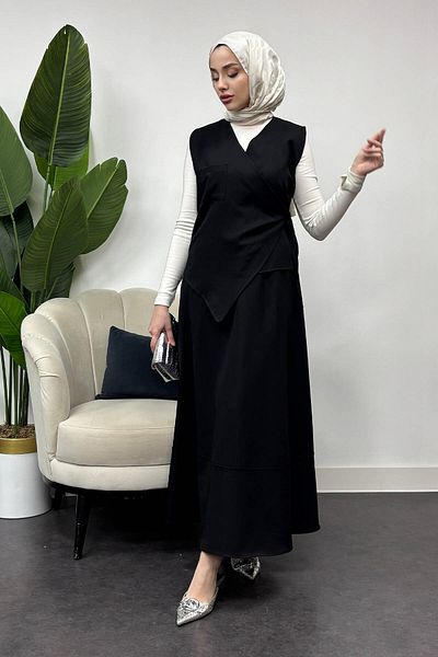Tesettür Diyarı Dubai Vest Skirt Dumbbell Fabric Set