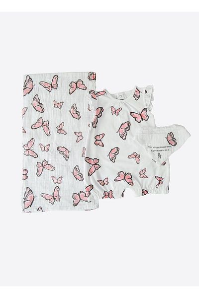 kitikate Organic Butterfly White Set of 3