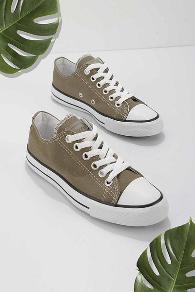 Bambi Khakifarbene Leinen-Freizeitschuhe für Damen K01688210618