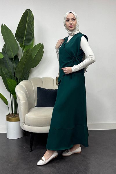 Tesettür Diyarı Dubai Vest Skirt Dumbbell Fabric Set