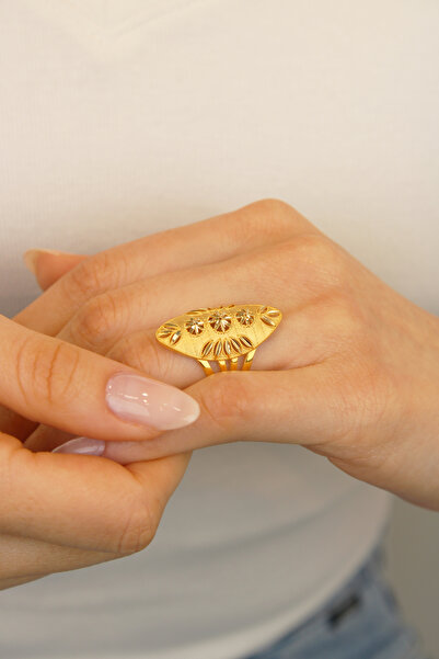 Net Kuyumculuk 14 Ayar Altın Hint İşi Zarif Yüzük