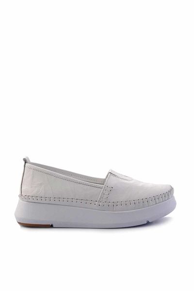 Bambi Weiße Damen-Freizeitschuhe aus echtem Leder K 01908005503