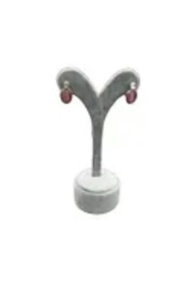 MeGass Dekor Domestic Production Suede Fabric Gray Color 12 cm Earring Display Accessory