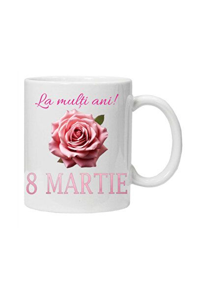 OEM Cana albă personalizată „La mulți ani!-8 martie 2”, INOVATIX®. 330 ml