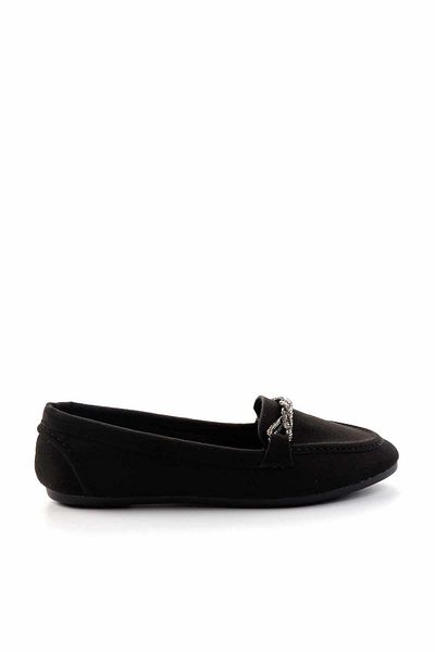 Bambi Dámské baleríny Black Platinum Stoned Suede01688102002