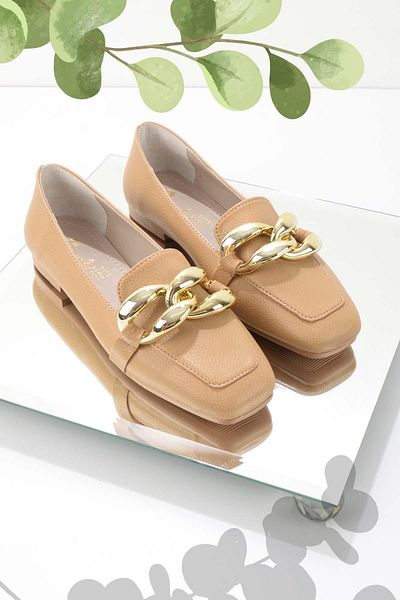 Bambi Дамски мокасини, цвят камила, K01641166309