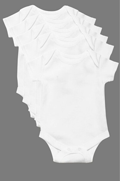 Mafe Tex 100% Organic Cotton 5-Piece White Baby Body Envelope Collar Gift