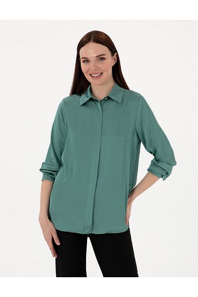 Pierre Cardin Green Comfort Fit Long Sleeve Shirt 50301090 -Vr054