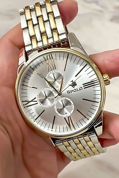 S.POLO New Season Silver Color Metal Band Men Wristwatch with Wristband Gift Father's Day Gift