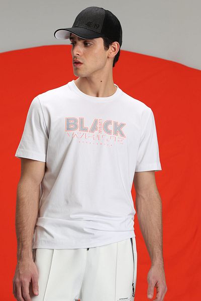 Lufian Tow Μοντέρνο Γραφικό T-Shirt Λευκό