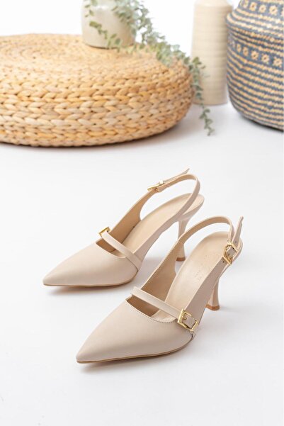 Egepass Eliz Single Band Elegant Women's Heeled Shoes with Elegant Buckle