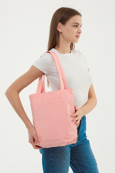 Çınar Bez Çanta 2 Cepli Pembe Gabardin Çanta