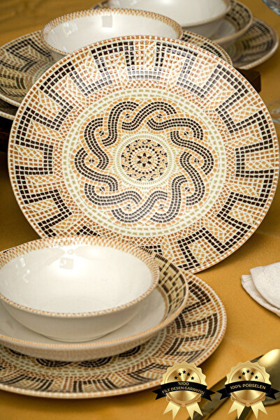 Heda Porselen Efes 18 Parça 6 Kişilik Porselen Yemek Takımı