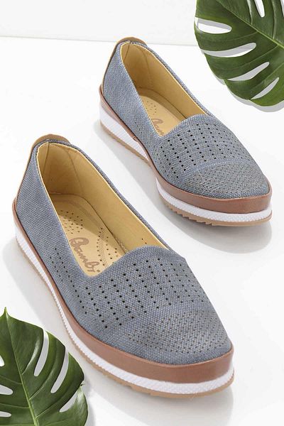 Bambi Marineblaue Denim Damen Freizeitschuhe K 01621301337