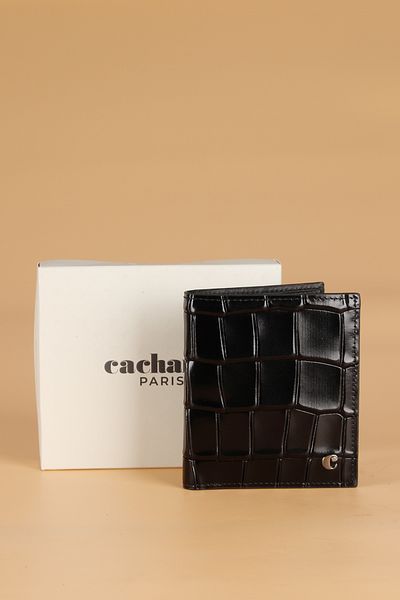 Cacharel 2017 Genuine Dere Dik Men's Wallet Card Holder Croco-Black