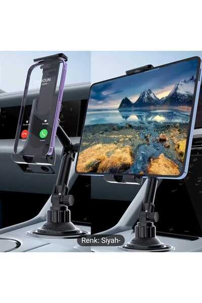 Asfal 14 inç Uyumlu Evrensel Araba Bardaklık Tablet ve Telefon Tutucu Ayarlanabilir Araba Tablet Tutacağı