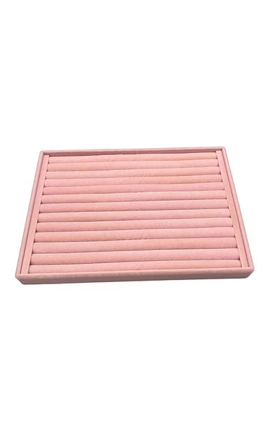 MeGass Dekor Large Size Suede Fabric Pink Color 34 cm / 24 cm Hot Ring Display Stand