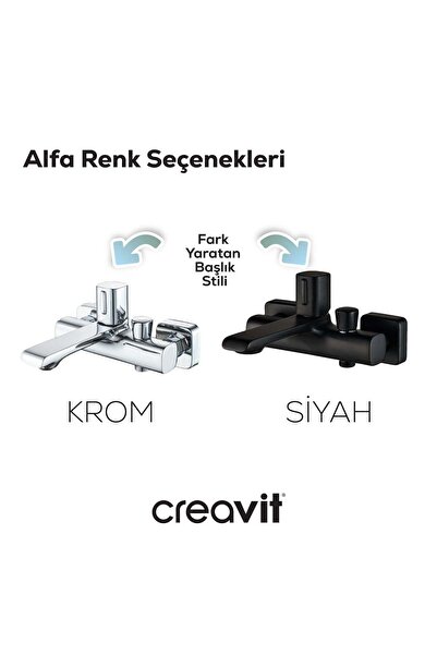 Creavit Matte Black Alpha Bathroom Fixture
