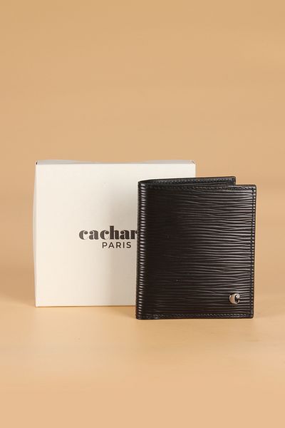 Cacharel 2017 Back Leather Upright Men's Wallet Black Card Holder Tree Bark