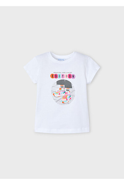 MAYORAL 04-08 تي شيرت مايورال للفتيات - أبيض