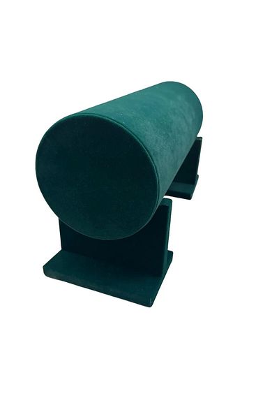 MeGass Dekor Domestic Production Small Size Suede Fabric Green Color 31 cm Footed Crown Stand