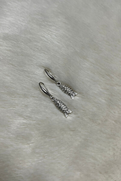 Butik Zarif Balık Sallantılı Gümüş Kaplama Tasarım Küpe