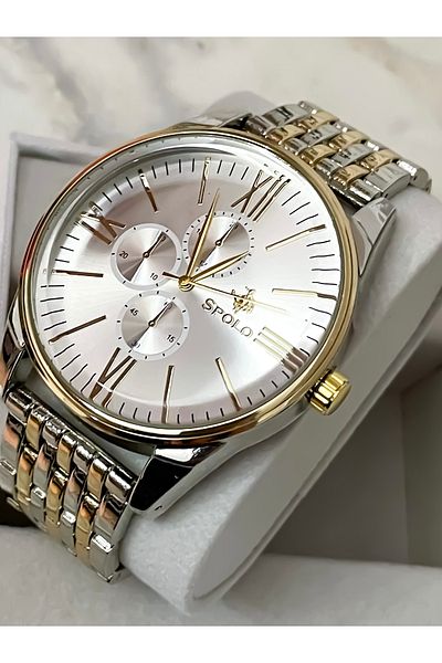 S.POLO New Season Silver Color Metal Band Men Wristwatch with Wristband Gift Father's Day Gift