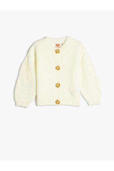 Koton Knitwear Cardigan Buttoned Round Collar