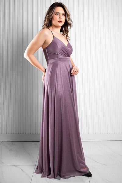 Modaviki Glitter Tulle Evening Dress Lilac Mdv366