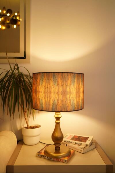 retro home design Eskitme Ayaklı Kibrit Detaylı Silindir Masa Lambası Dekorat...