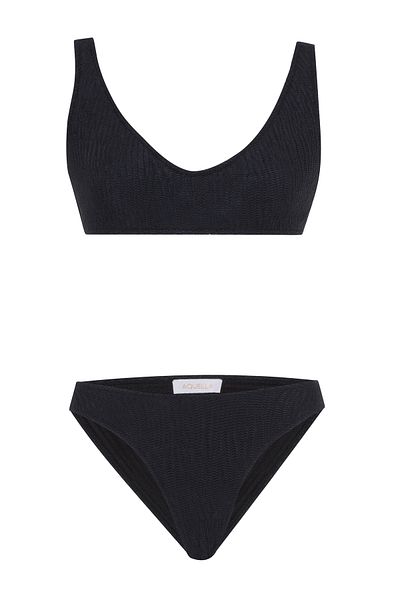 AQUELLA Σετ μπικίνι με υφή U-Neck Twist Black