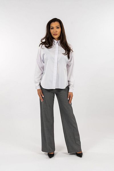 Gorgeaux Office Suit White Shirt and Gray Pants - XL(42)