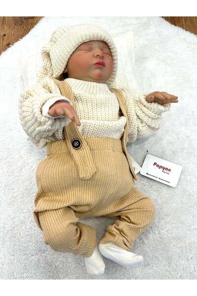 Papyon Baby Kids Triko Kazaklı Raporlu Bebek Salopet Takım 3-6/6-9/9-12/12-18 Ay