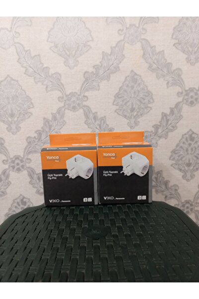 VİKO Viko Yonca Plus Topraklı Üçlü Grup Fiş Priz Beyaz 2 adet