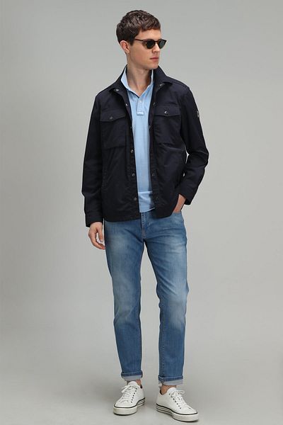 Lufian Ανδρικό μπλουζάκι Vernon Sports Polo Neck Μπλε