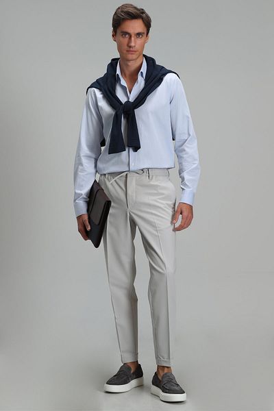 Lufian Cămașă inteligentă Nagoya pentru bărbați Comfort Slim Fit Albastru