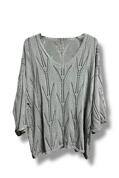 Butik Διάτρητη βαμβακερή πλεκτή μπλούζα με μοτίβο φύλλων