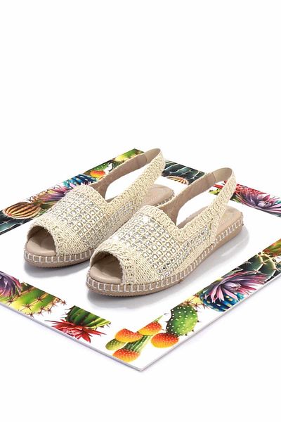 Bambi Beige gestrickte Damen-Espadrille – K 05117155016
