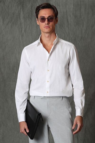 Lufian Simon Men's Smart Shirt Comfort Fit White