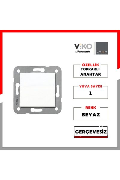 VİKO Viko - Karre Key, White, Grounded and Unframed