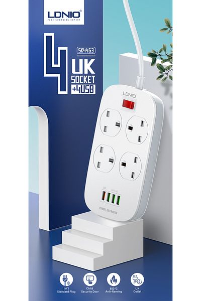LDNIO 4 Usb Socket 4-way Power Strip Extension Cable