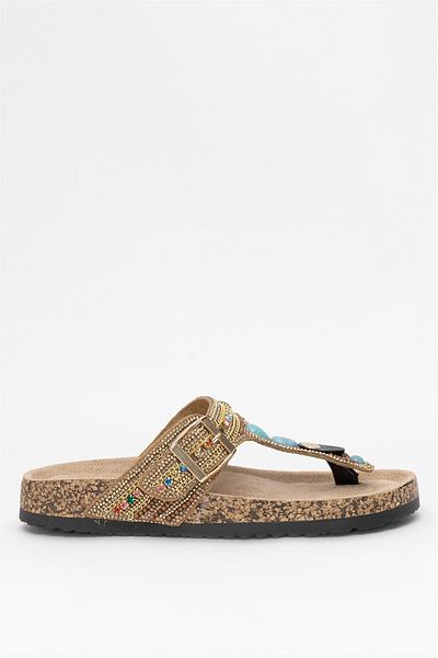 Guja Women's Stone Flip Flops 25Y102-7 Camel