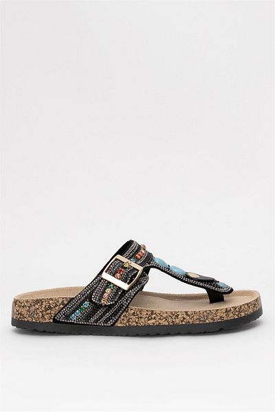 Guja Women's Black Stone Flip Flops 25Y102-7