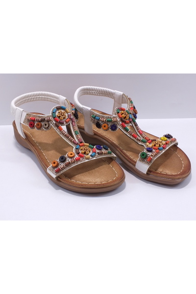 Guja 25Y150-1 Colorful Beaded Sandals (Mold Is Smaller Than Size 1)
